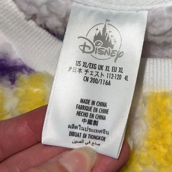 DISNEYLAND‎ FUZZY PLUSH PULLOVER CREWNECK SWEATER RARE RETRO JUMBO LOGO - Picture 6 of 6